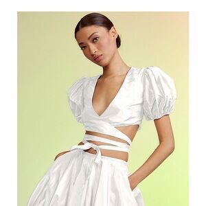 Cynthia Rowley silk taffeta Luna top NWT